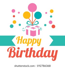 Birthday design over white background, vector illustration