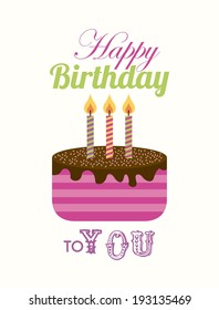 Doodle Cake Happy Birthday Vector Stock Vector (Royalty Free) 1040176828