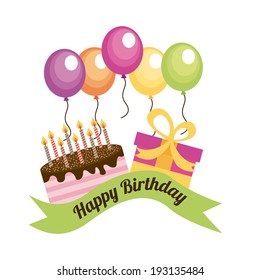 Birthday design over white background, vector illustration