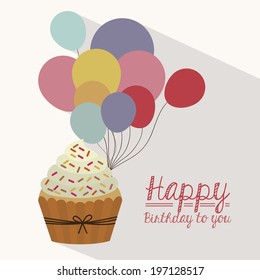 Birthday design over white background, vector illustration
