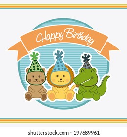 Birthday design over white background, vector illustration