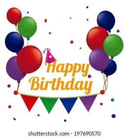Birthday design over white background, vector illustration