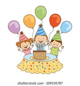 birthday design over white background vector illustration