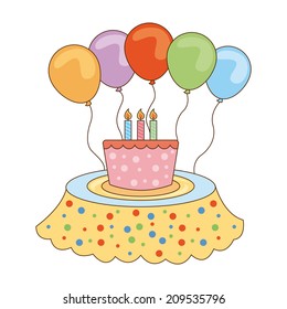 birthday design over white background vector illustration