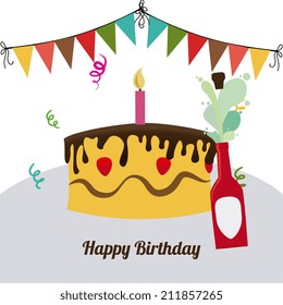 Birthday design over white background, vector illustration