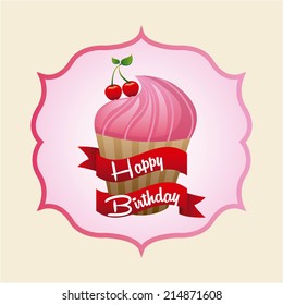Birthday design over  white background, vector illustration