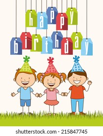 Birthday design over white background, vector illustration
