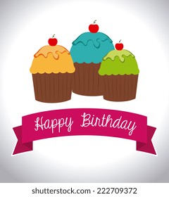 Birthday design over white background, vector illustration