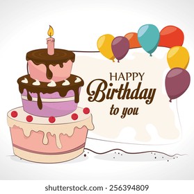 Birthday design over white background, vector illustration.