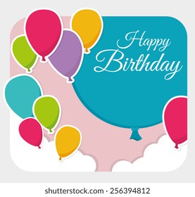 Birthday design over white background, vector illustration.