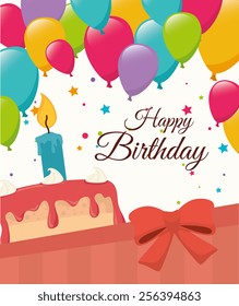 Birthday design over white background, vector illustration.