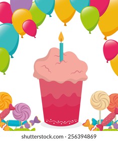Birthday design over white background, vector illustration.