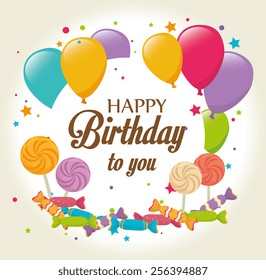 Birthday design over white background, vector illustration.