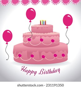 Birthday design over white background,vector illustration