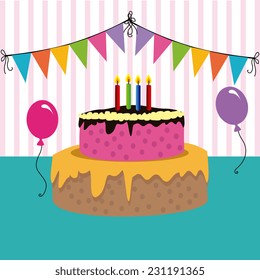 Birthday design over white background,vector illustration