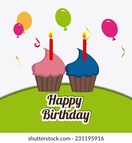 Birthday design over white background,vector illustration