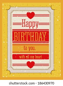 Birthday design over yellow background, vector illustration