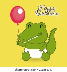 birthday design over yellow  background vector illustration