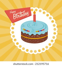 Birthday design over yellow background, vector illustration
