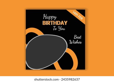Birthday design, Birthday social media post, birthday card