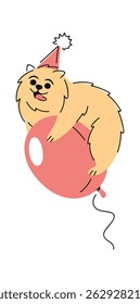 Birthday dog character flying balloon