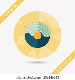 birthday donut flat icon with long shadow,eps10