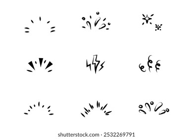 Birthday doodle icon element set