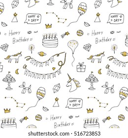 birthday doodle pattern