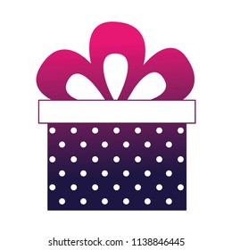 birthday dotted gift box bow celebration