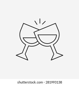 birthday drink line icon