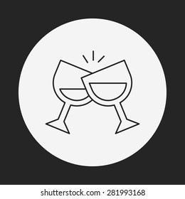 birthday drink line icon