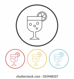 birthday drink line icon