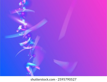 Birthday Effect. Art Template. Light Iridescent Illustration. Party Glitter. Celebrate Ribbon. Abstract Flag. Surprise Paper. Purple Retro Background. Pink Birthday Effect