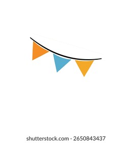 birthday element decorative paper flag vector illustration, border, line, joy, happy