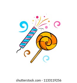 Birthday element good for logo, banner or postcard designs on white background