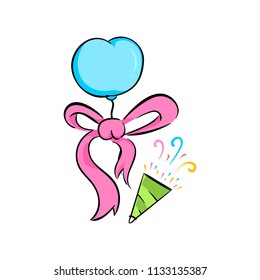 Birthday element for logo, banner or postcard designs illustration