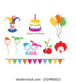 birthday element vector icon illustration design