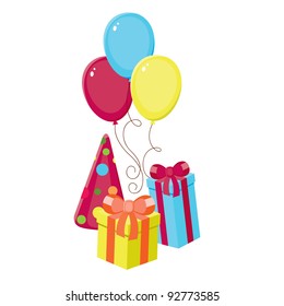 Birthday elements, isolated template