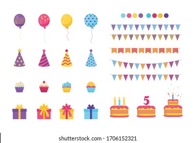 Birthday Elements Set, Birthday Party, Happy Birthday