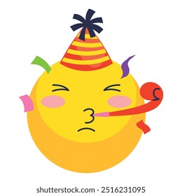 birthday emoji happy face isolated