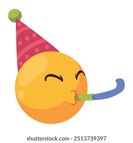 birthday emoji party celebration isolated