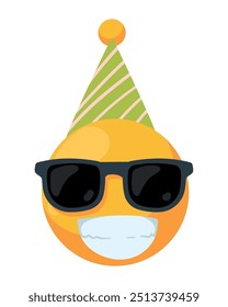 birthday emoji party celebration isolated