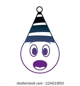 birthday emoji surprised party hat neon image