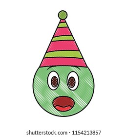 birthday emoji surprised party hat drawing drawing design