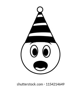 birthday emoji surprised party hat black and white
