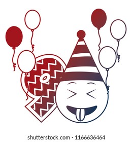 birthday emoticon party hat balloons nine number