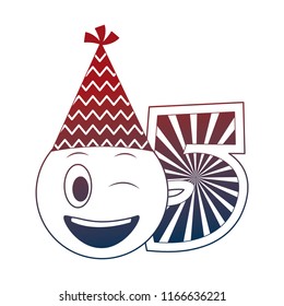 birthday emoticon party hat and number decoration