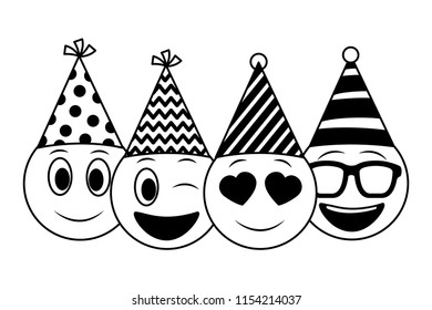 birthday face emojis celebrating with party hat
