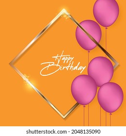 Birthday festive background with helium balloons.
