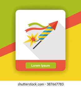 birthday firecracker flat icon